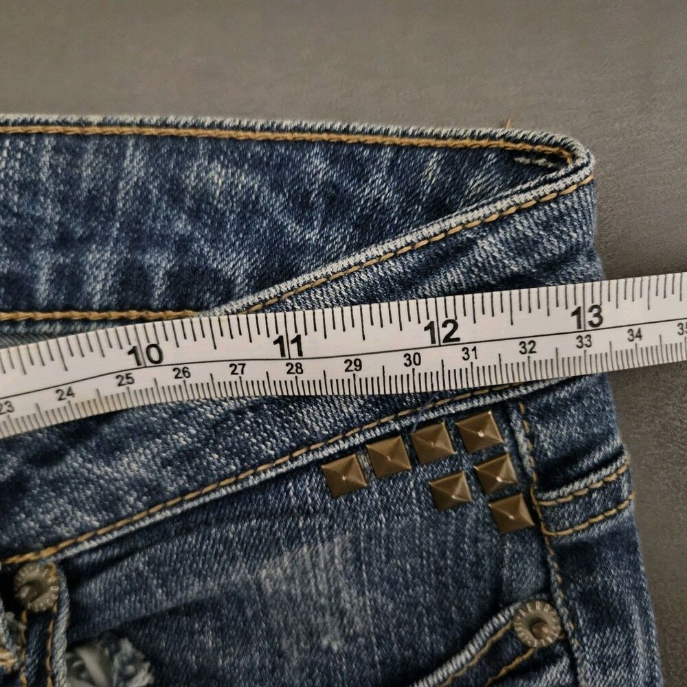 AÉROPOSTALE Women’s Bayla Skinny Studded Blue Denim Jeans Size 00 Regular - Picture 6 of 8